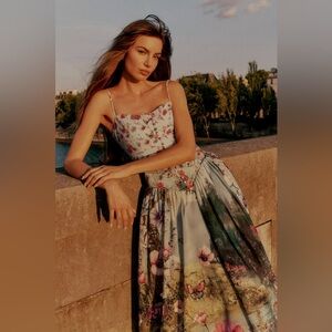 Anthropologie The Muse Basque-Waist Midi Dress